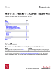 When to use a Soft Starter or an AC Variable... White Paper
