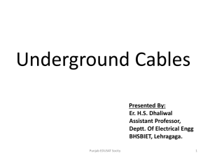 Underground Cables Presented By: Er. H.S. Dhaliwal Assistant Professor,