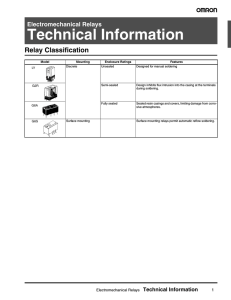 Technical Information Relay Classification Electromechanical Relays