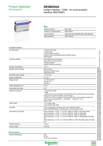 SR2MOD02 Product datasheet modem interface - GSM - for communication interface SR2COM01