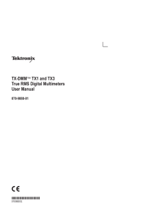 TX-DMM TX1 and TX3 True RMS Digital Multimeters User Manual