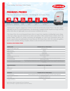FRONIUS PRIMO / Perfect Welding / Perfect Charging