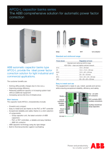 APCQ-L capacitor banks series The ABB comprehensive solution for
