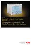 Generator protection and control REG630 Flexibility for