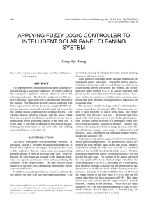 applying fuzzy logic controller to intelligent solar panel cleaning