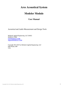 Manual for the Ares Modeler Module