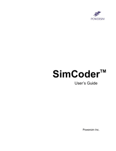 SimCoder User Manual