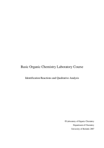 Basic Organic Chemistry Laboratory Course