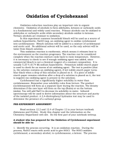 Oxidation of Cyclohexanol