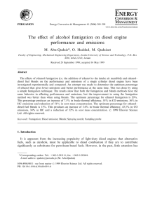 The effect of alcohol fumigation on diesel engine performance and