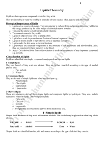 Lipids Chemistry