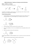CHEM1102 Worksheet 7: Reactions of Carbonyls and Acid