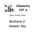 Midterm I: Answer Key