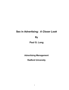 Sex in Advertising: A Closer Look - Paul Long Home Page