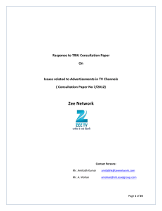 Zee Network - Telecom Regulatory Authority of India