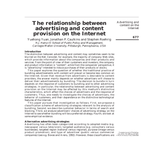 The relationship between advertising and content provision on the