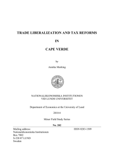 trade liberalization and tax reforms in cape verde