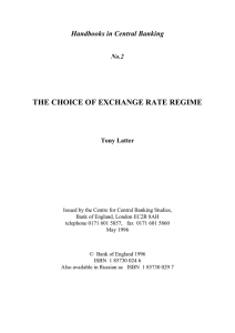 the choice of exchange rate regime