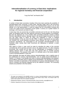 Internationalisation of currency in East Asia