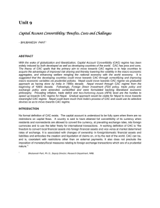 Unit 9 Capital Account Convertibility: Benefits, Costs and Challenges