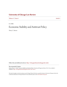 Economic Stability and Antitrust Policy