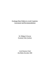 Exchange Rate Policies in Arab Countries