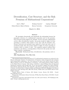 Diversification, Cost Structure, and the Risk
