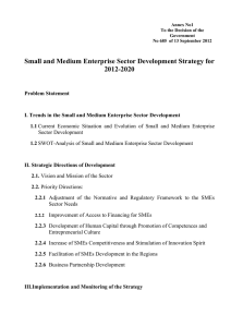 Strategia de susţinere a sectorului întreprinderilor mici şi mijlocii