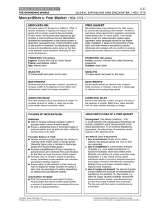 Mercantilism v. Free Market 1500–1776