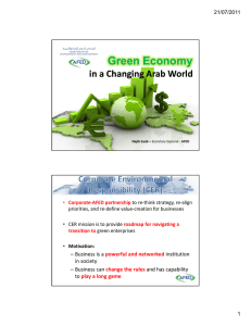 in a Changing Arab World Green Economy in a Changing Arab World