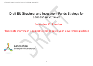 Draft EU Structural and Investment Funds Strategy for Lancashire