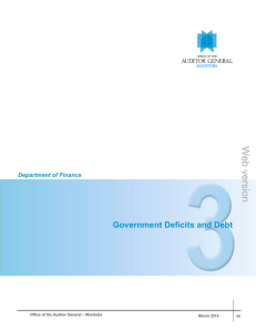 Government Deficits and Debt - The Office of the Auditor General in