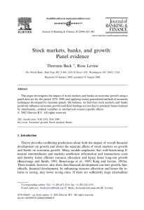Beck and Levine "Stock markets, banks, and growth: Panel evidence"