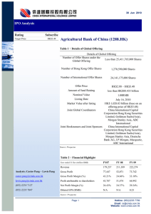 IPO Analysis - Agricultural Bank of China (1288.HK)