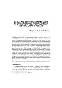 Social and Cultural Determinants of Entrepreneurship Development