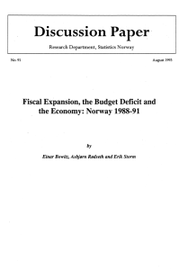 Fiscal Expansion, the Budget Deficit and the Economy: Norway
