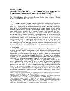 Romania and the IMF: The Effects of IMF Support on