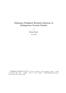 Minimum Weighted Residual Methods in Endogenous - cerge-ei