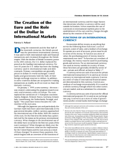 The Creation of the Euro and the Role of the Dollar