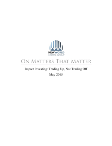 Impact Investing: Trading Up, Not Trading Off