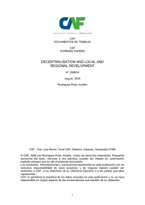 Decentralisation and local and regional development