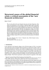 Structural causes of the global financial crisis