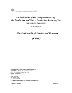 An Evaluation of the Competitiveness of the Productive and Non