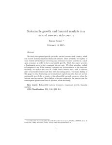 Sustainable growth and financial markets in a natural resource rich