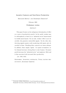 Incentive Contracts and Total Factor Productivity Benjamin Bental