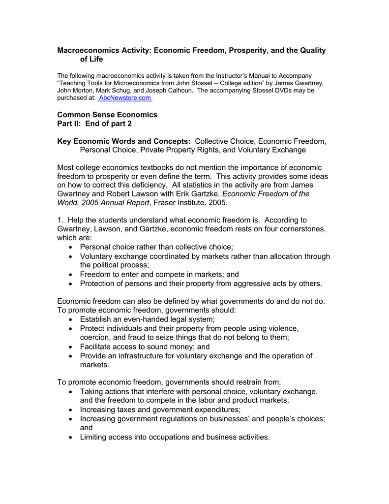 term paper on common sense economics