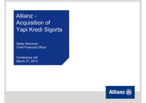 Allianz - Acquisition of Yapi Kredi Sigorta