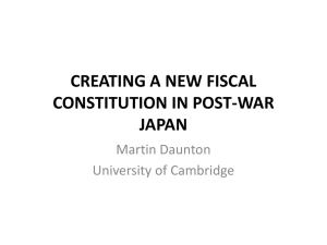 Creating a new fiscal constitution in post-war Japan