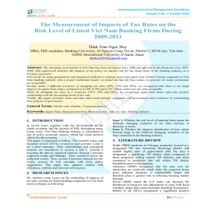 The Measurement of Impacts of Tax Rates on the Risk Level of