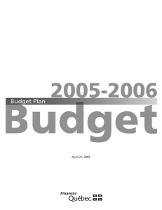 2005-2006 Budget Plan